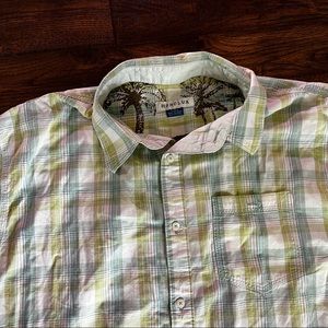 Honolua Summer Pastel Plaid Short Sleeve Shirt Blue/Green/Orange Hawaiian